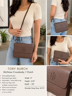 Tory Burch McGraw Fold-Over Crossbody / Clutch